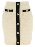 Self-Portrait Self-Portrait Cream Sequin Knit Mini Skirt