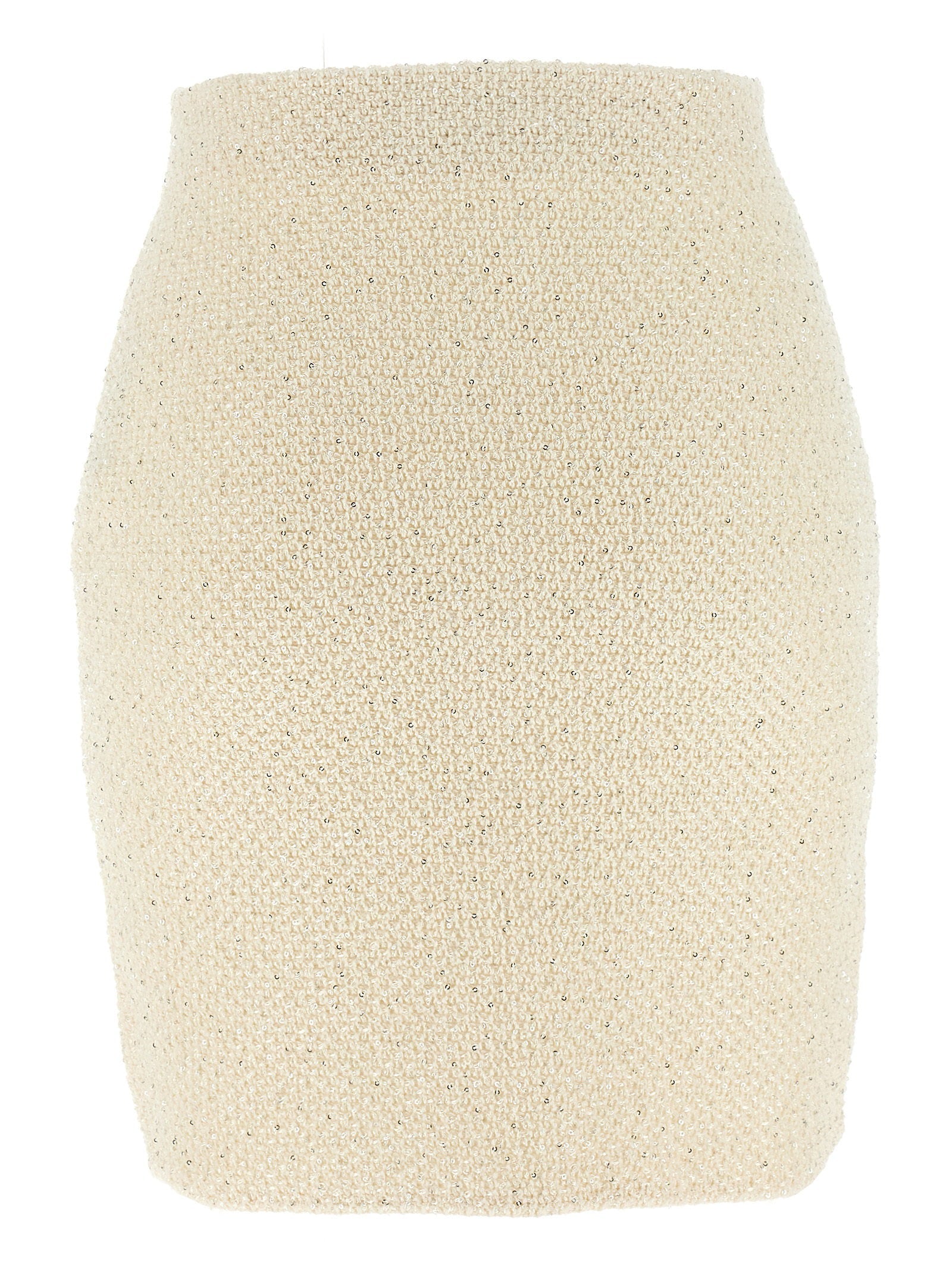 Self-Portrait Self-Portrait Cream Sequin Knit Mini Skirt