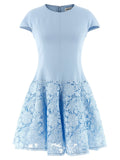 Self-Portrait Self-Portrait Blue Crepe Lace Dress