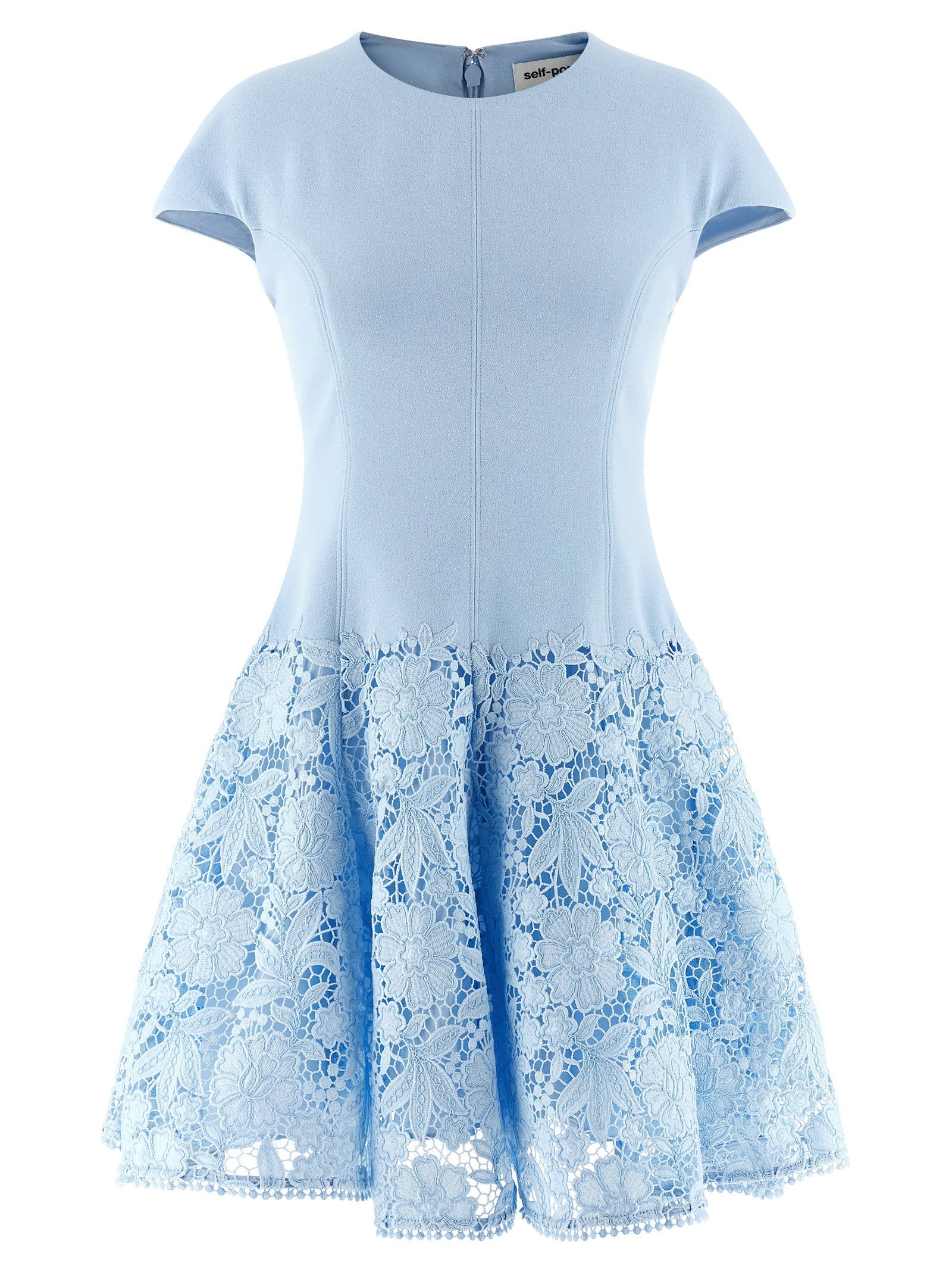 Self-Portrait Self-Portrait Blue Crepe Lace Dress