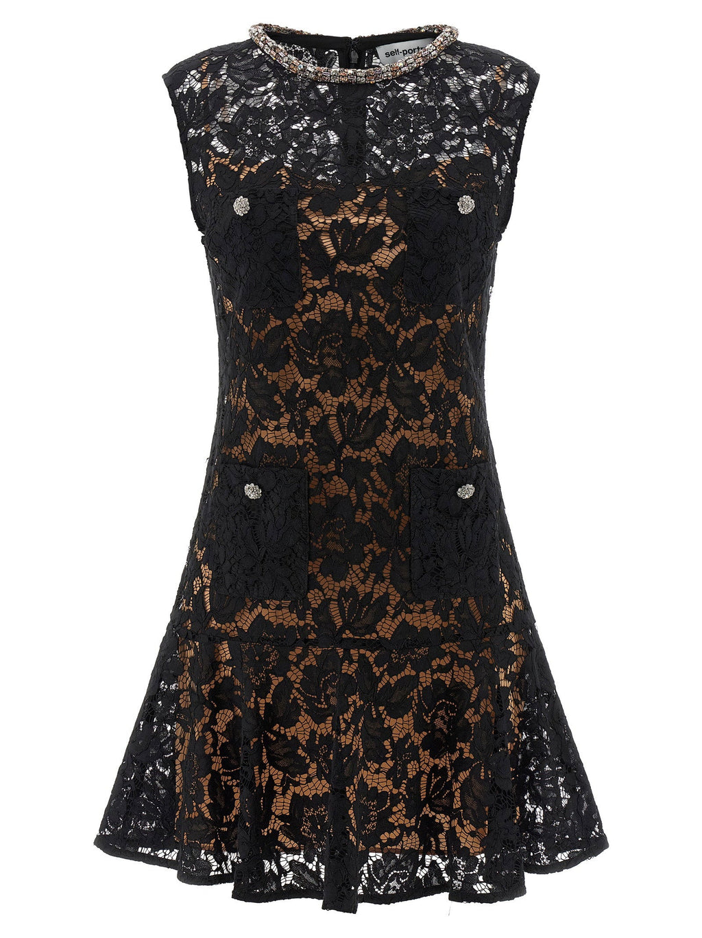 Self-Portrait Self-Portrait Black Lace Crystal Dress