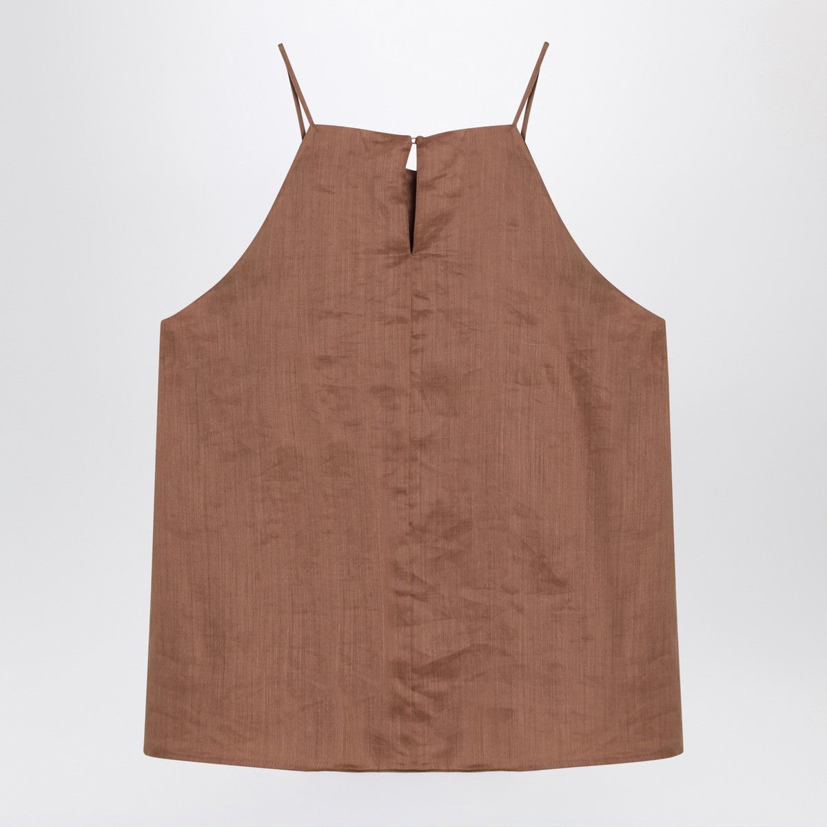 Max Mara Studio Max Mara Studio Tobacco-coloured ramie gauze top
