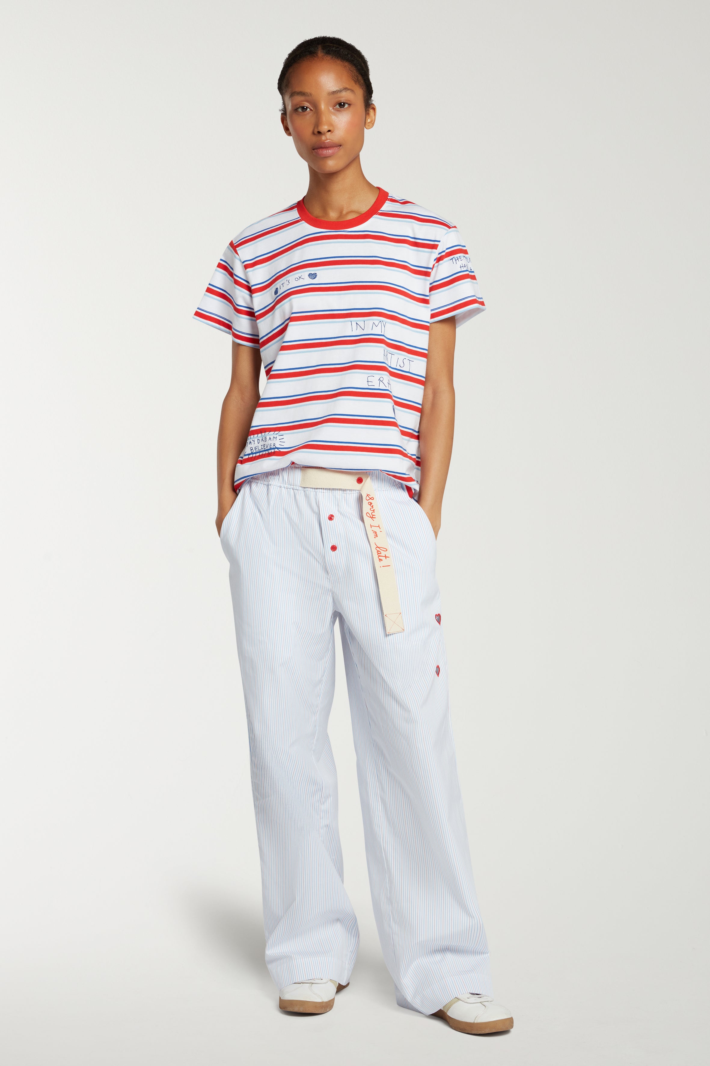 Stripe Trouser With Trim