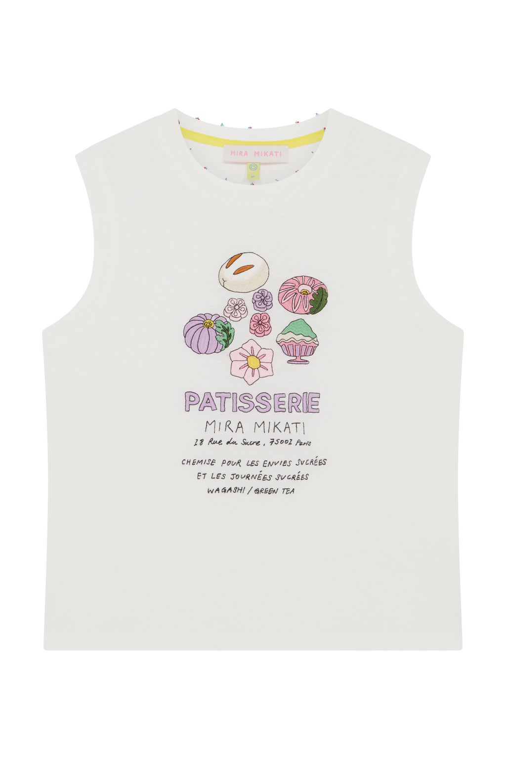 Embroidered Tank Top With Bead Details
