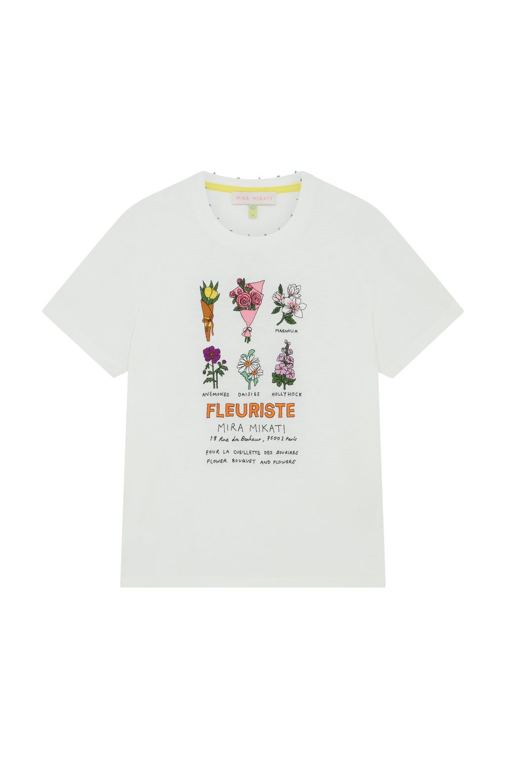 Slub Tee With Flower Embroidery