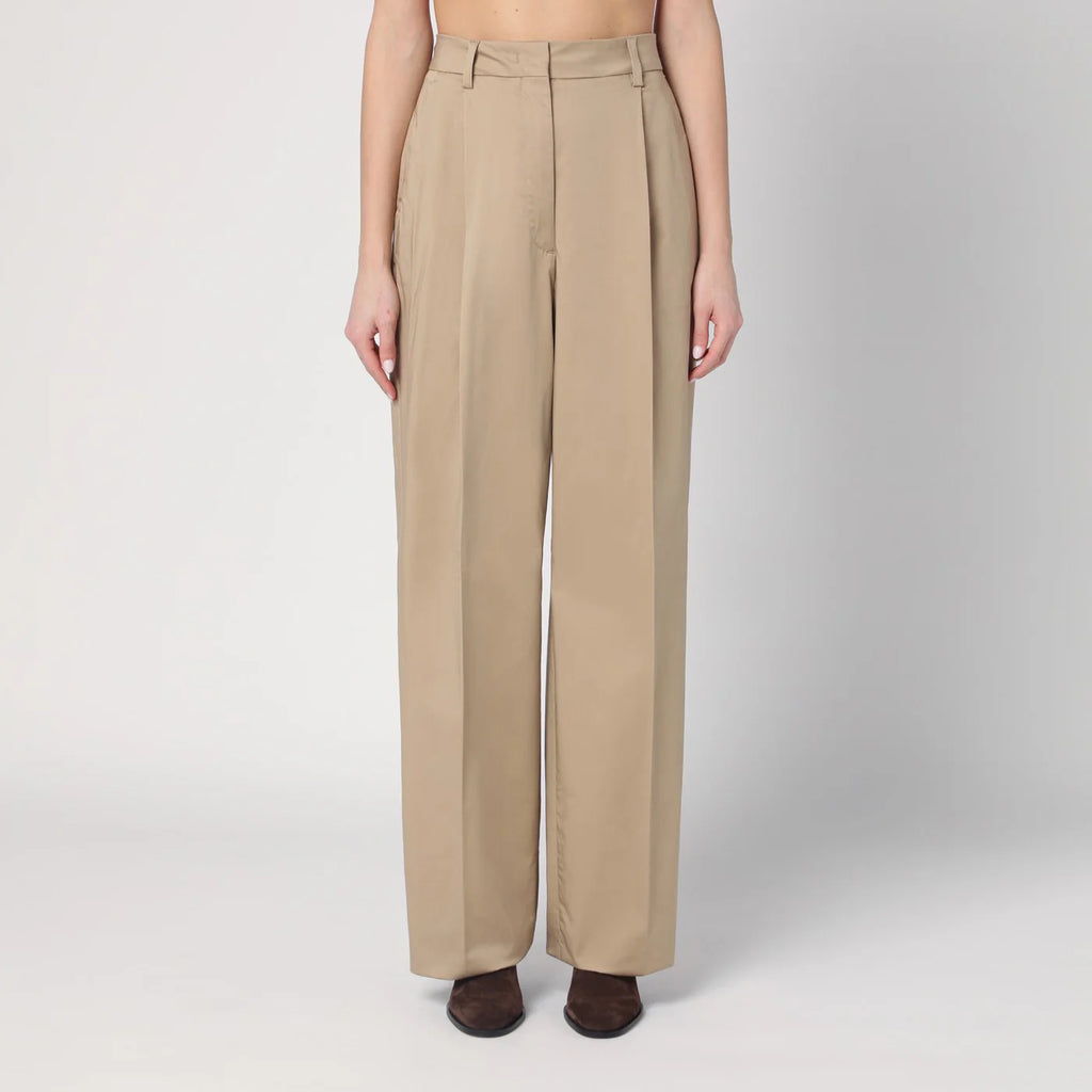 TheLatest Wide sand-coloured Axel trousers