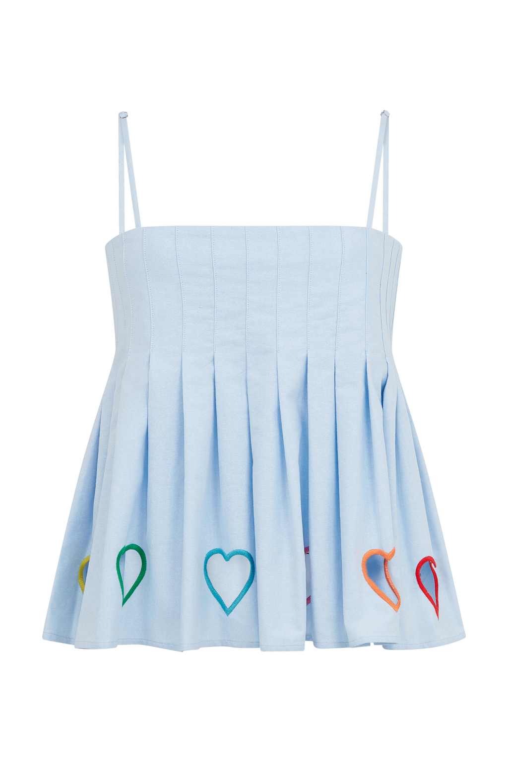Pleated Top With Cut Out Embroidery