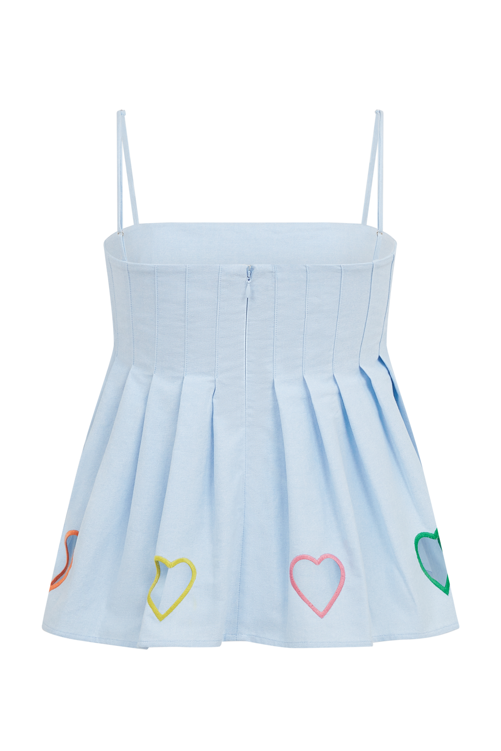 Pleated Top With Cut Out Embroidery