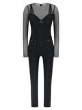 Elisabetta Franchi Elisabetta Franchi Jersey And Tulle Jumpsuit