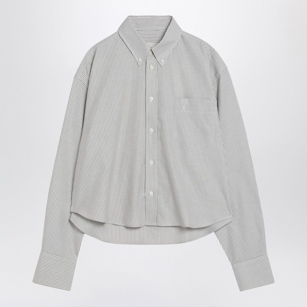 Ami Paris Ami Paris Striped Ami de Coeur cropped shirt