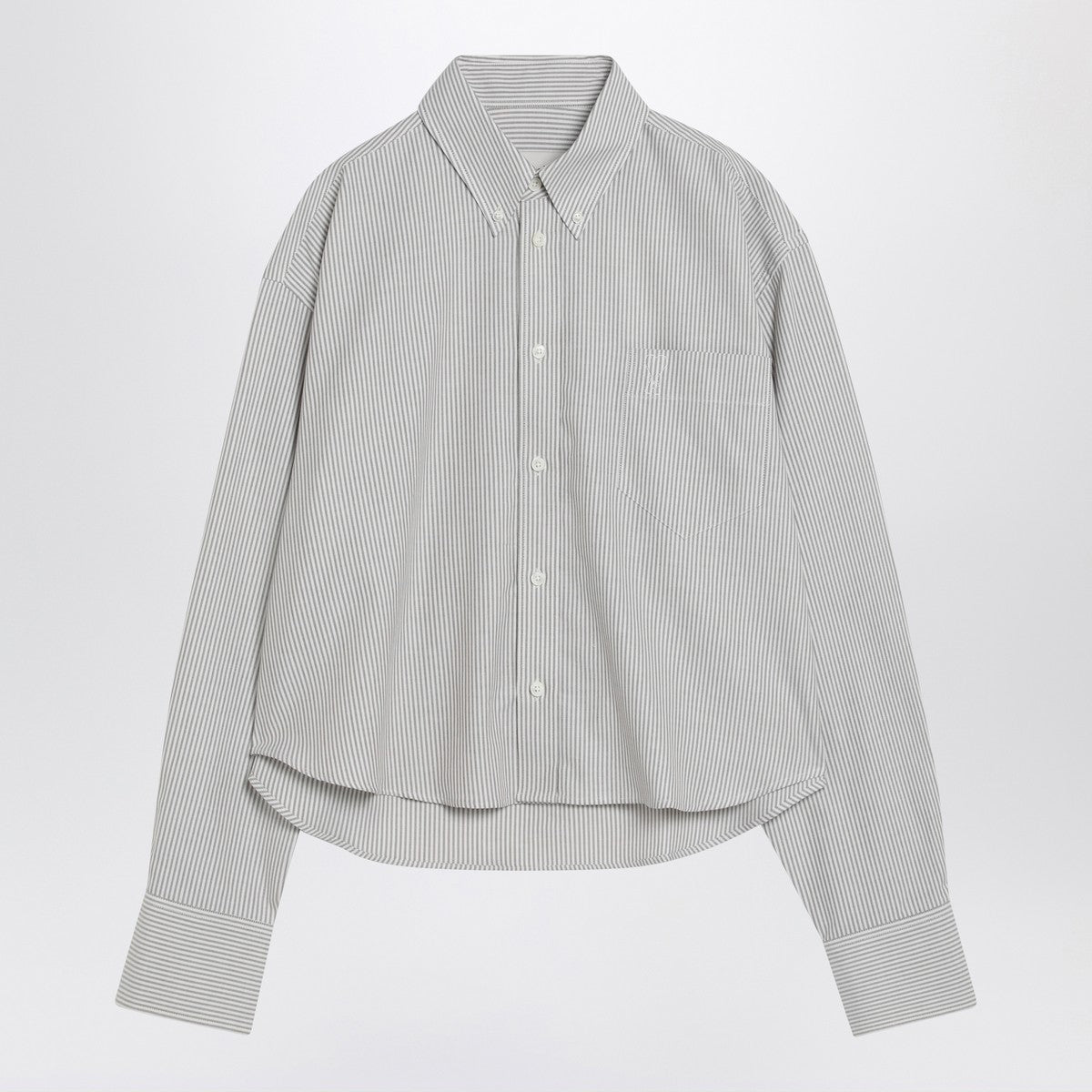 Ami Paris Ami Paris Striped Ami de Coeur cropped shirt