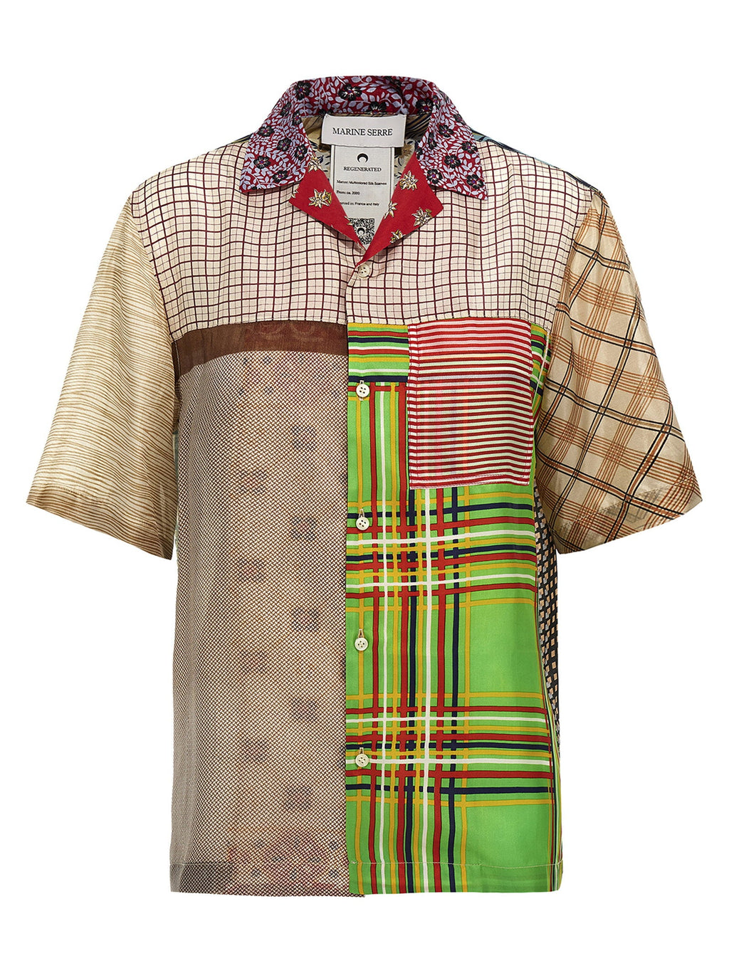 Marine Serre Marine Serre Regenerated Silk Scarves Bowling Shirt