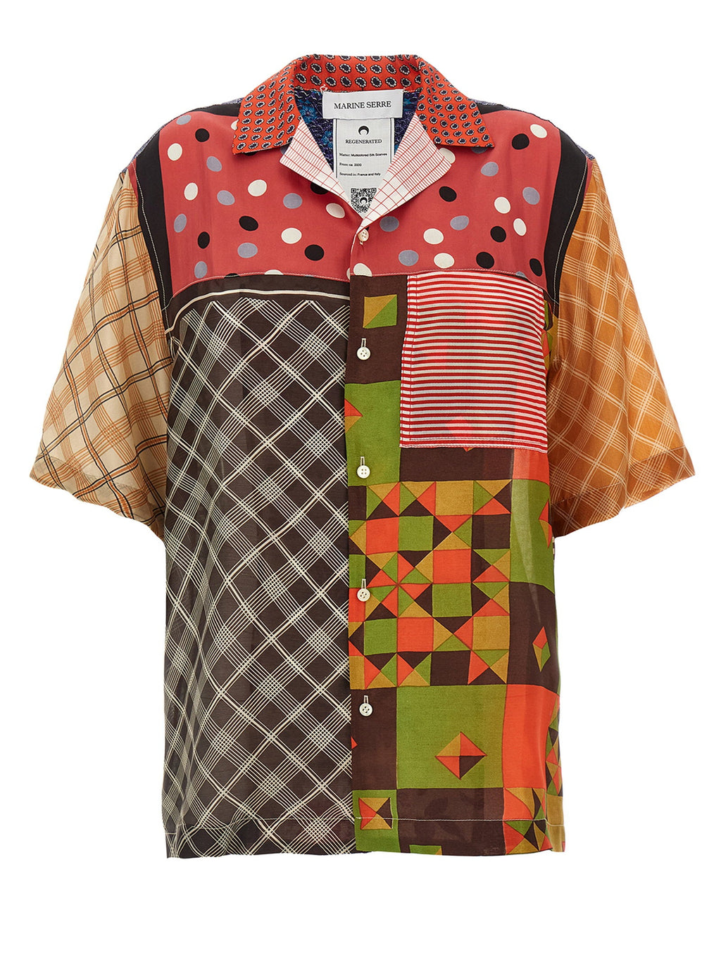 Marine Serre Marine Serre Regenerated Silk Scarves Bowling Shirt