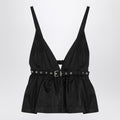 Ganni GANNI Black duchesse top with strap
