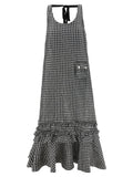 Ganni Ganni Crinkled Check Long Dress