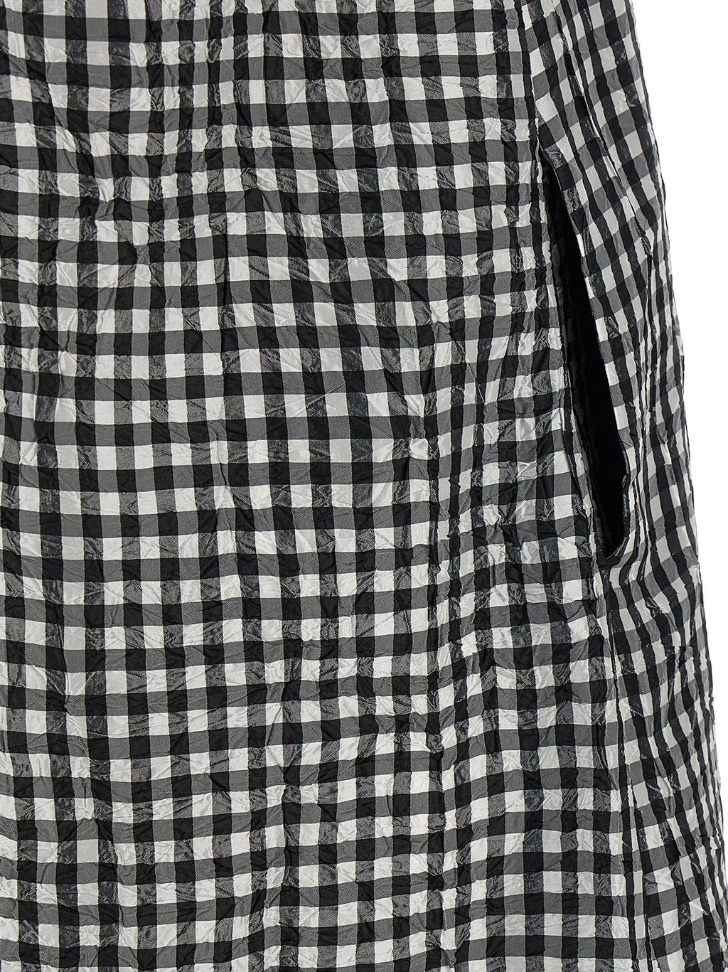 Ganni Ganni Crinkled Check Long Dress