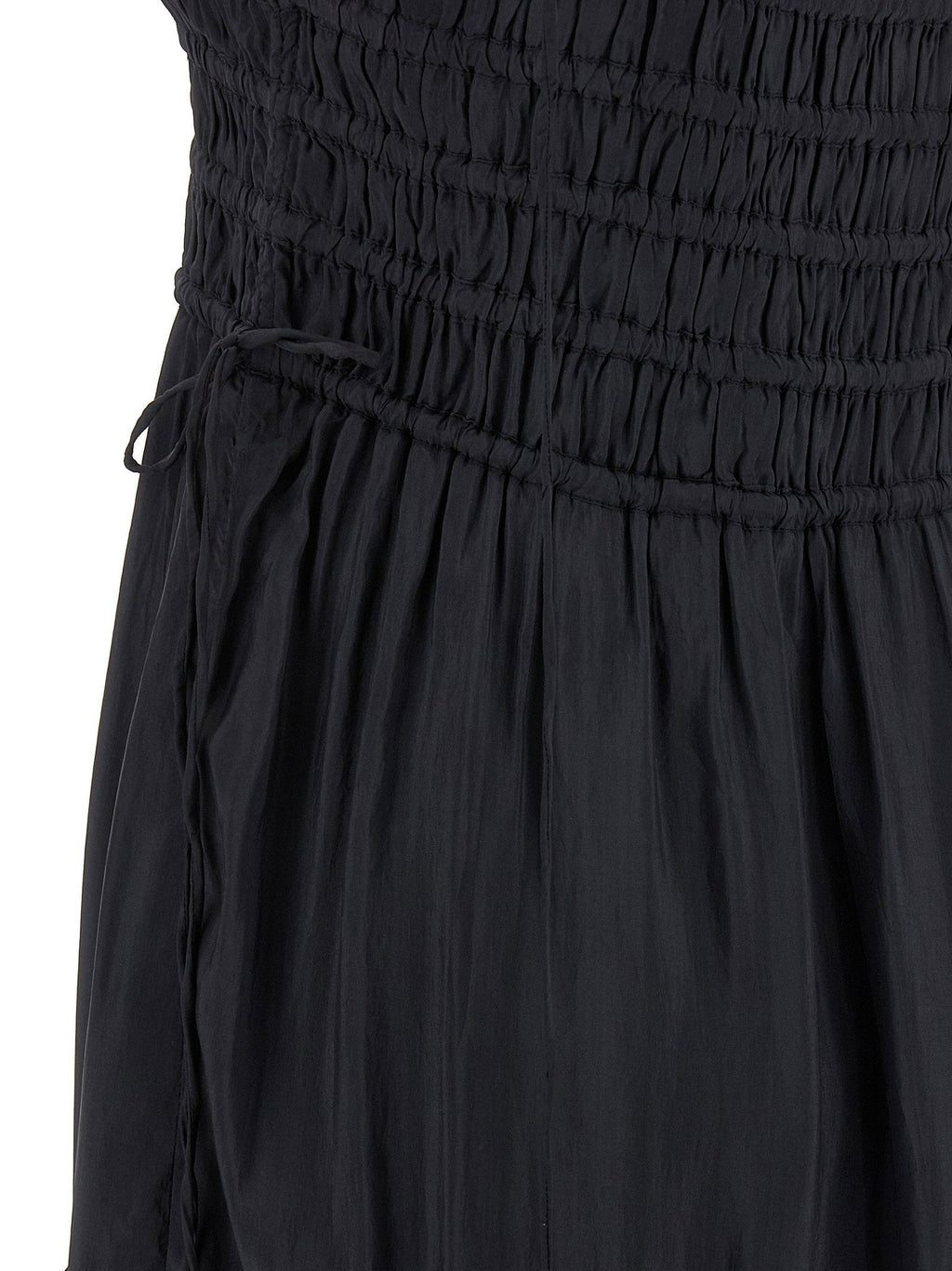 Ganni Ganni Black Smock Tie Dress