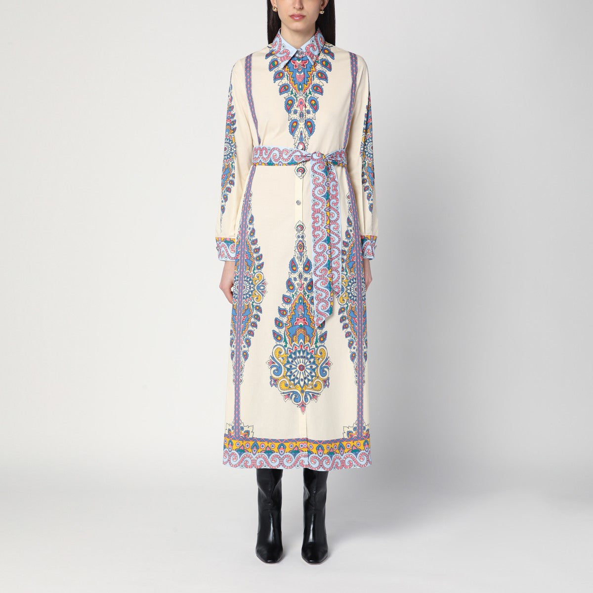 Etro ETRO Cotton chemise dress with Paisley print