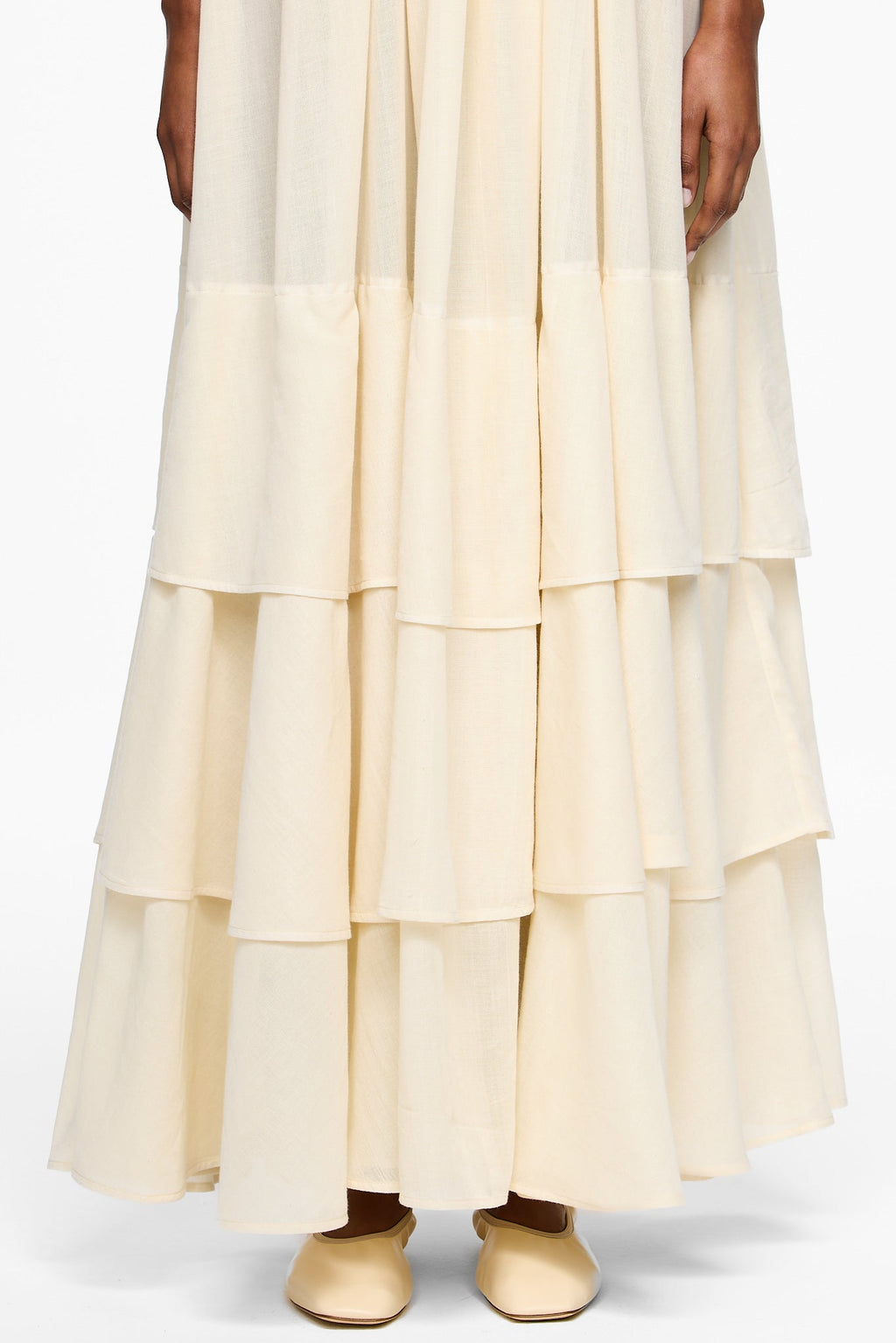 The Sleeveless Tiered Touareg Dress - Sand
