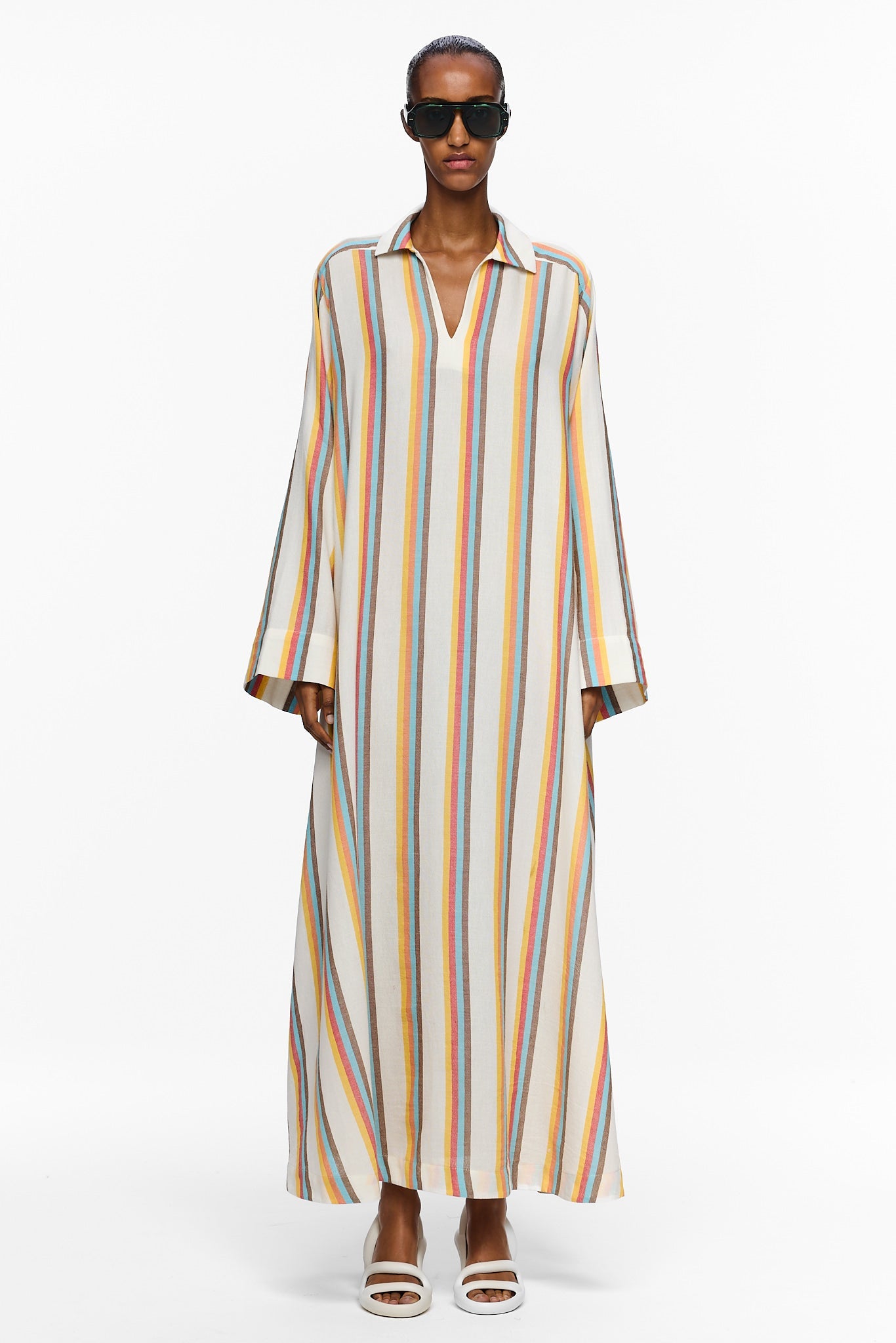 The V-Neck Caftan - Stripe 18