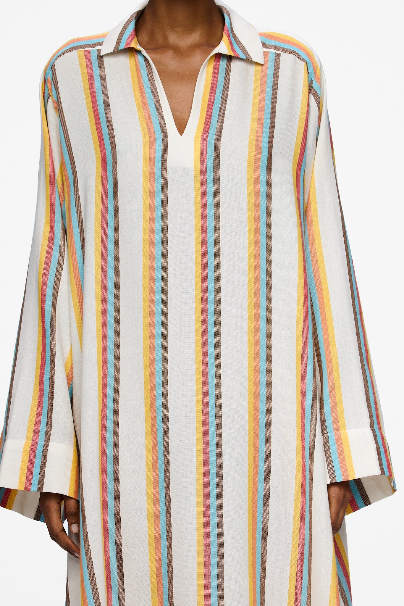 The V-Neck Caftan - Stripe 18