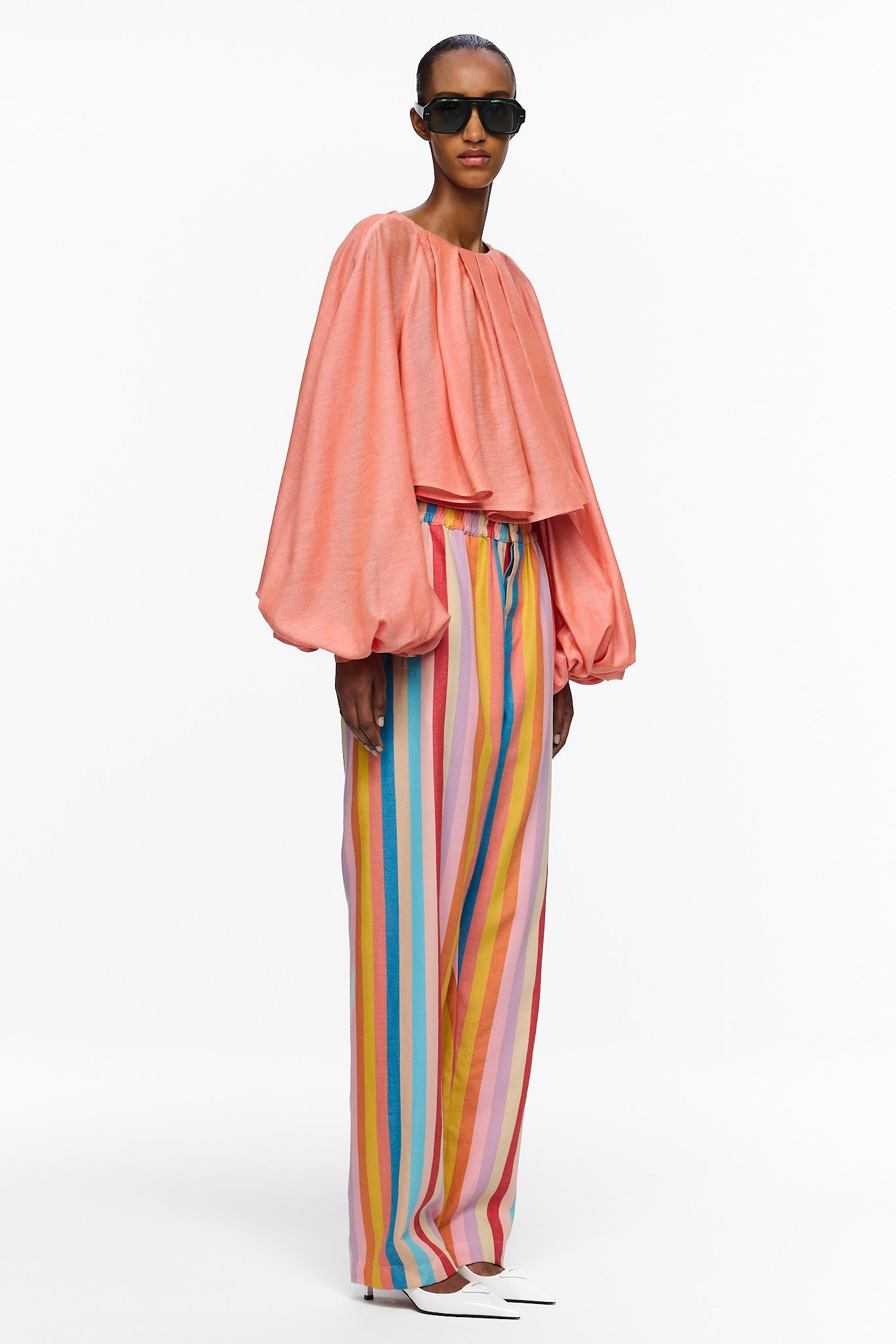 The Cropped Pleated Blouse - Burnt Orange