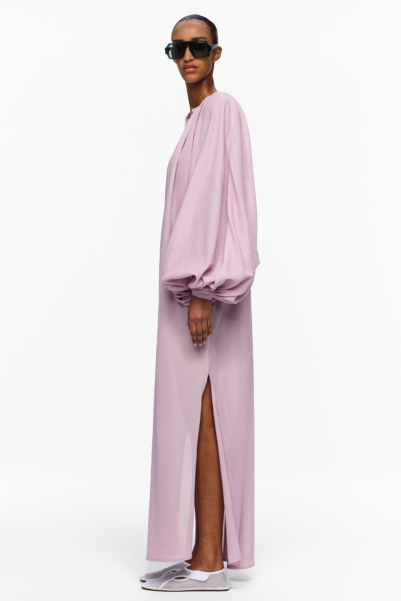 The Touareg Dress with Balloon Sleeve - Lavender