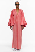 The Touareg Dress with Balloon Sleeve - Red