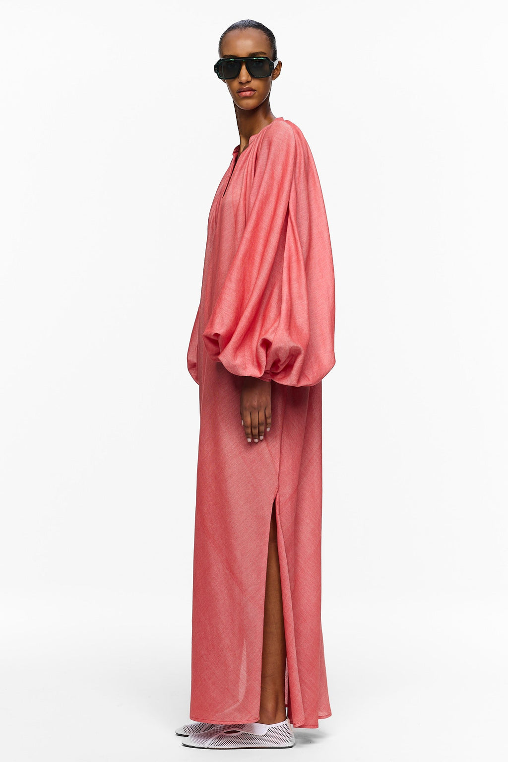 The Touareg Dress with Balloon Sleeve - Red