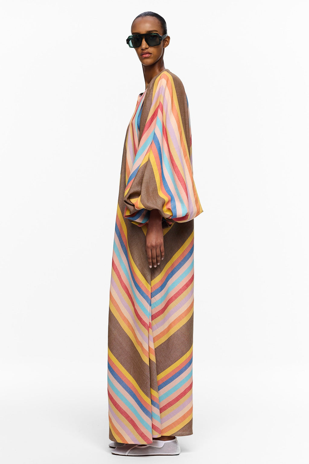 The Touareg Dress with Balloon Sleeve - Stripe 76