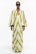 The Touareg Dress with Balloon Sleeve - Stripe 84