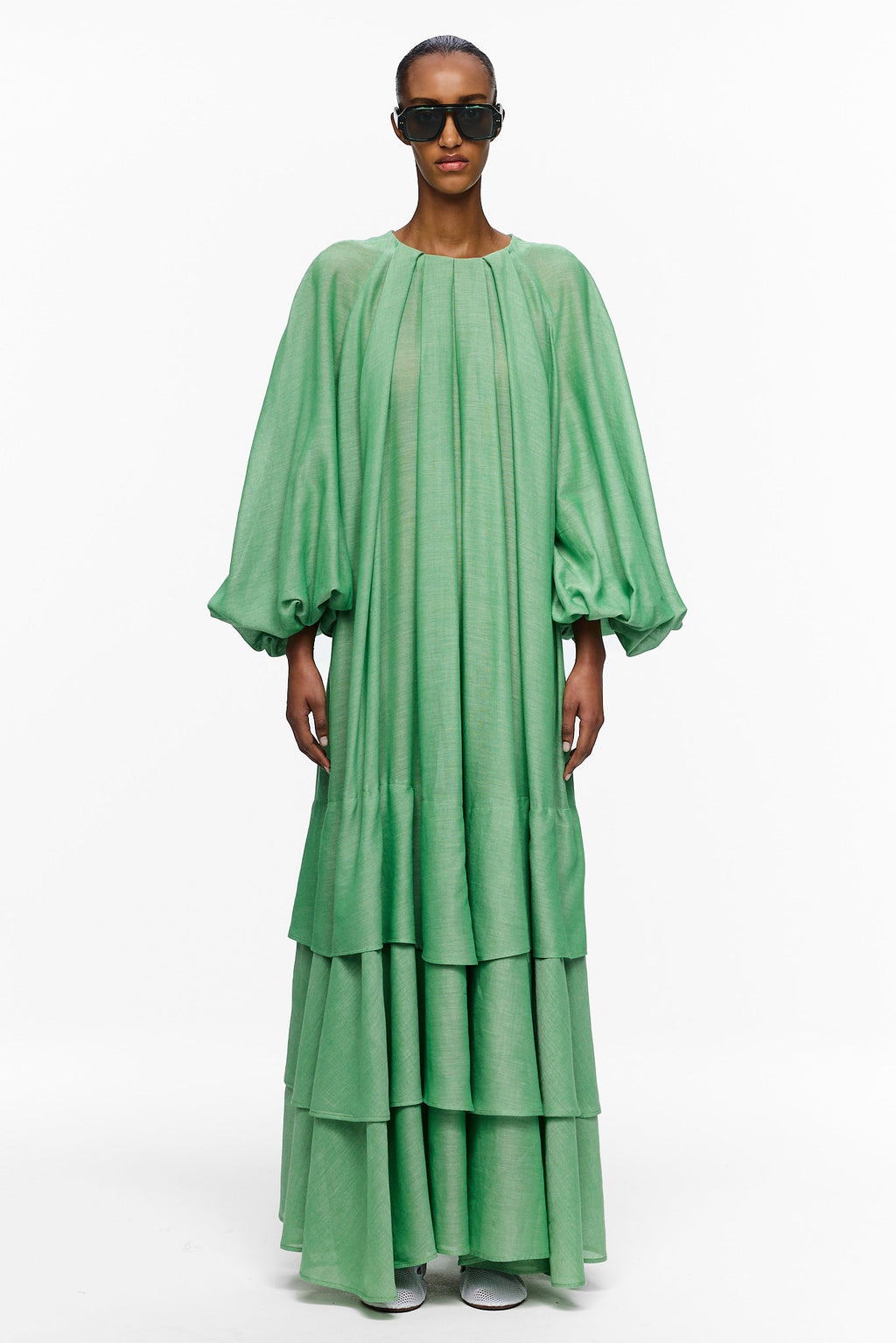 The Tiered Touareg Dress - Kelly Green