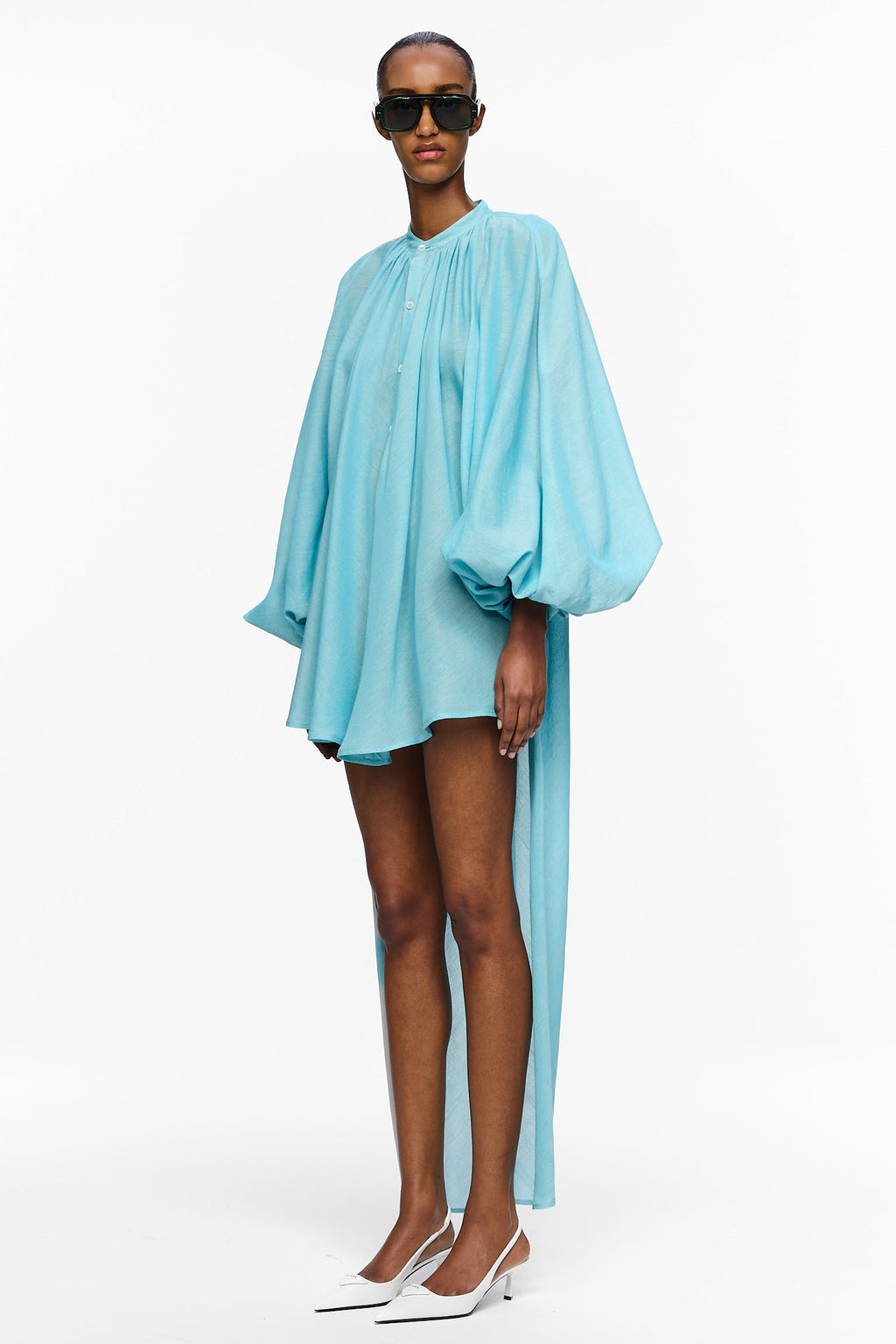 The High-Low Touareg Dress - Blue Ciel