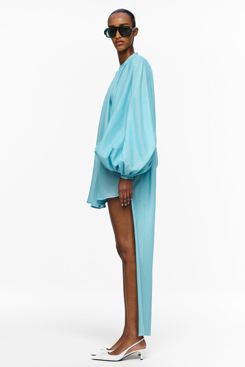 The High-Low Touareg Dress - Blue Ciel
