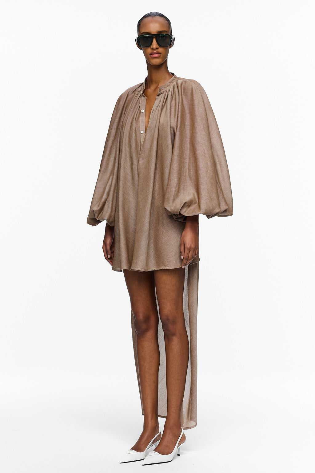 The High-Low Touareg Dress - Chocolate Brown